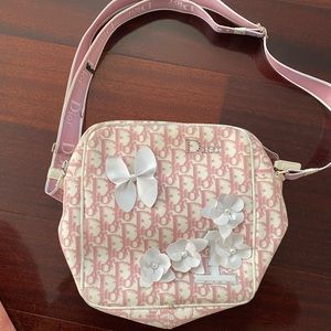 Dior canvas flower #1 cross body bag, gently used